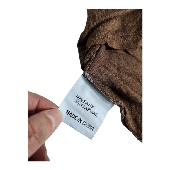 NEW Lucy Paris Brown Velvet Embroidered Sequin Boho Ruched Long Sleeve Top Large - Picture 11 of 12